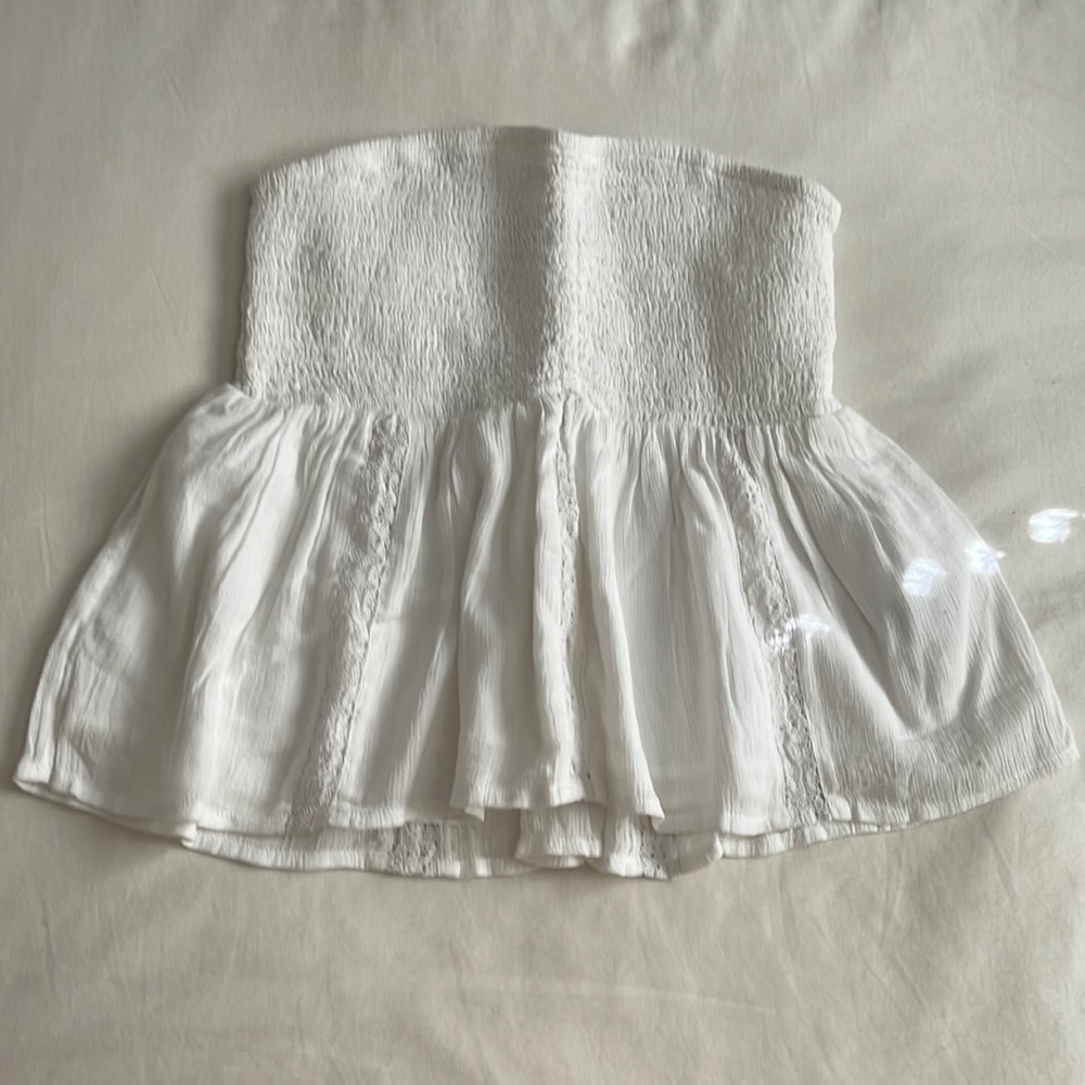 Smocked Peplum Tube Top